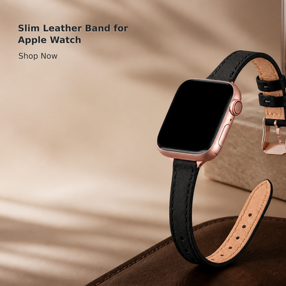 Women’s Slim Genuine Leather Band Compatible with Apple Watch